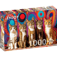 1000 piece puzzle - Five Cats