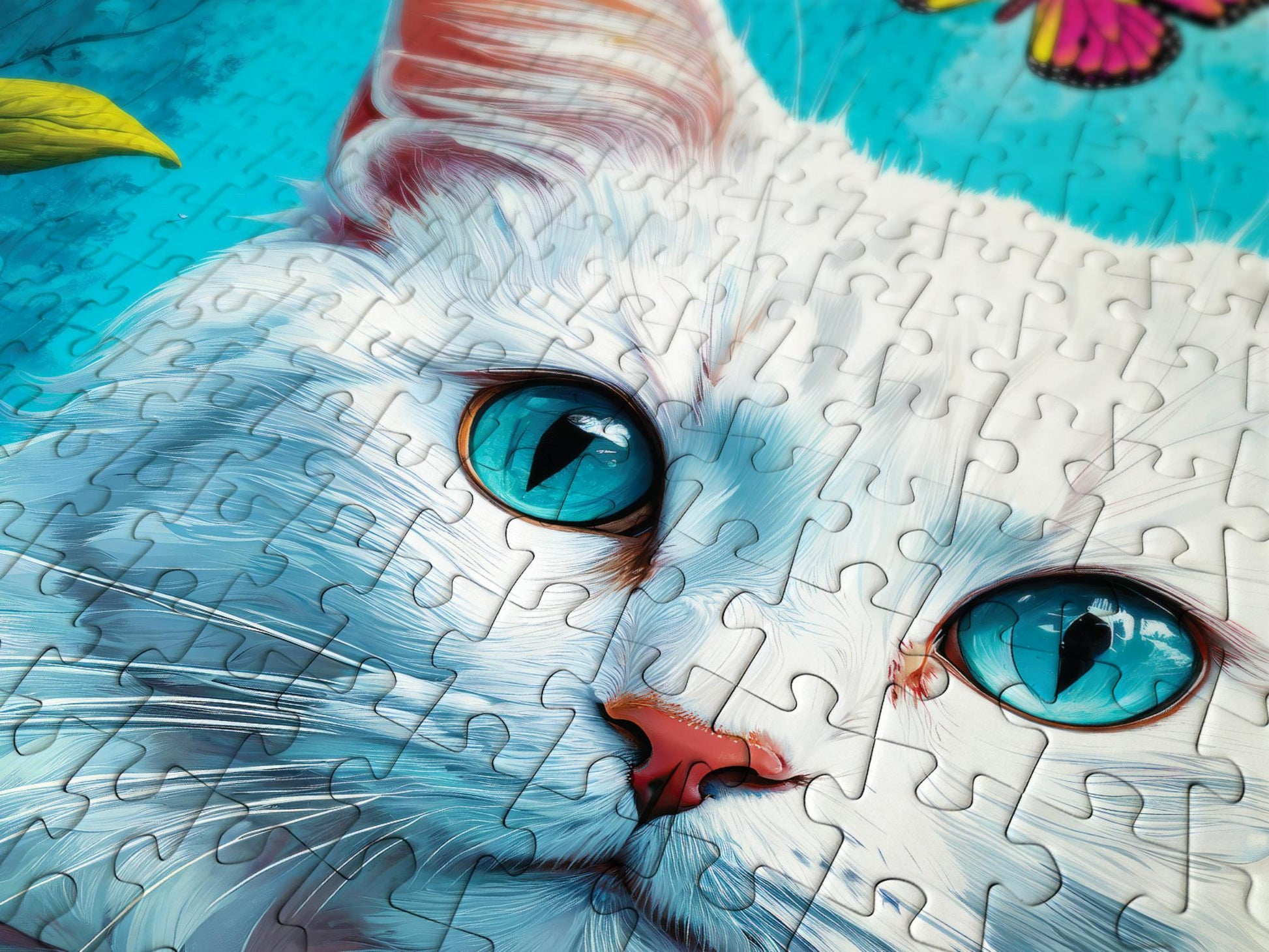 1000 piece puzzle - White Cat