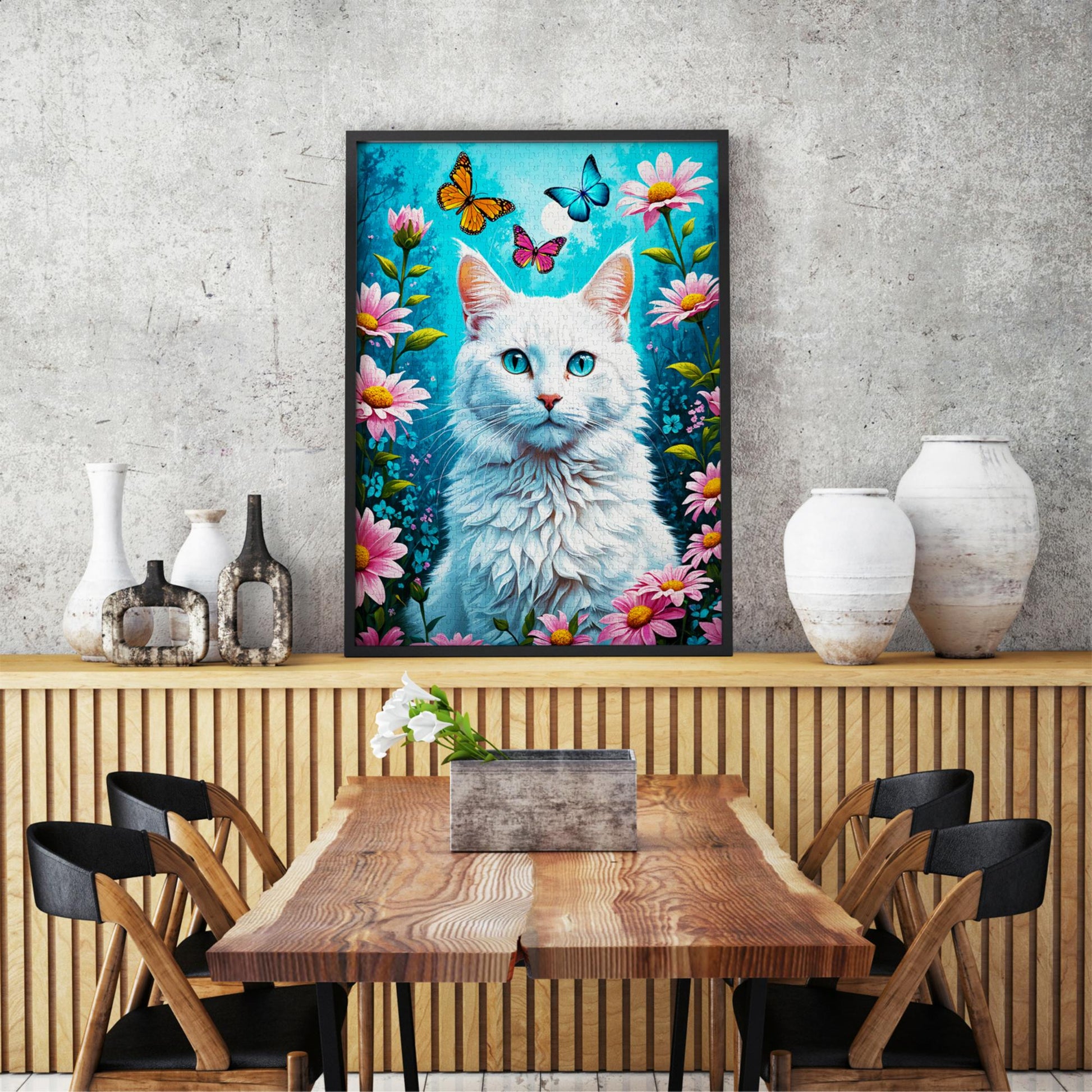 1000 piece puzzle - White Cat