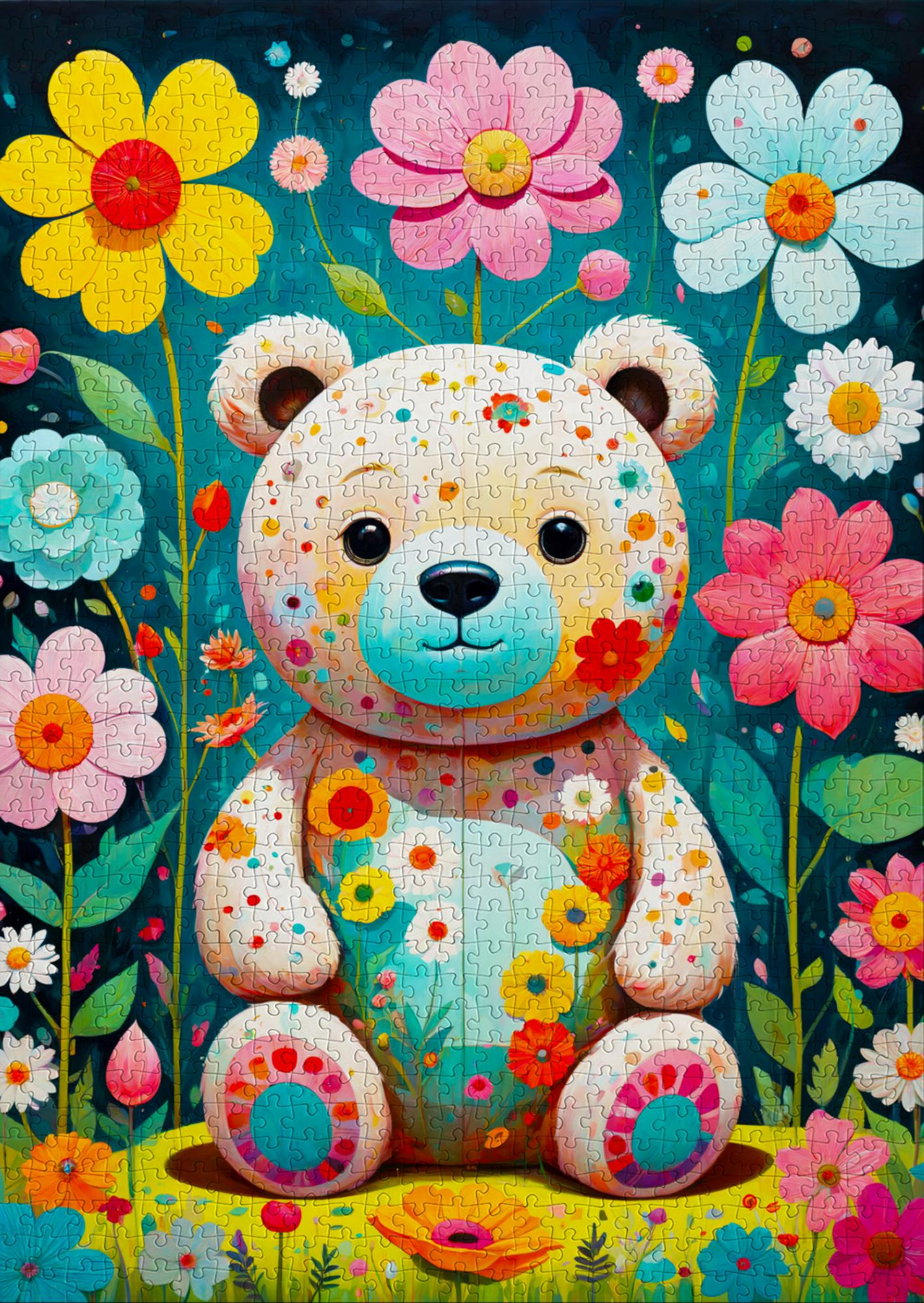 Puzzle 1000 pezzi - Flower Teddy Bear