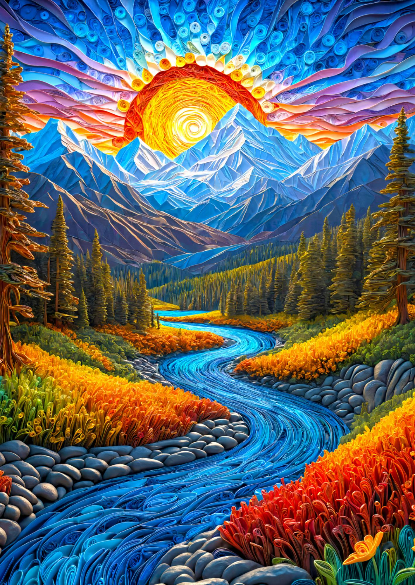 1000 piece puzzle - Sunrise Landscape