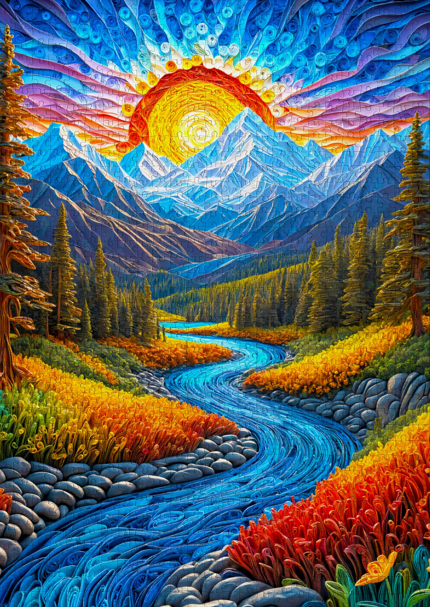 1000 piece puzzle - Sunrise Landscape