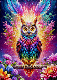 1000 piece puzzle - Neon Owl