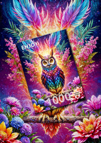 1000 piece puzzle - Neon Owl