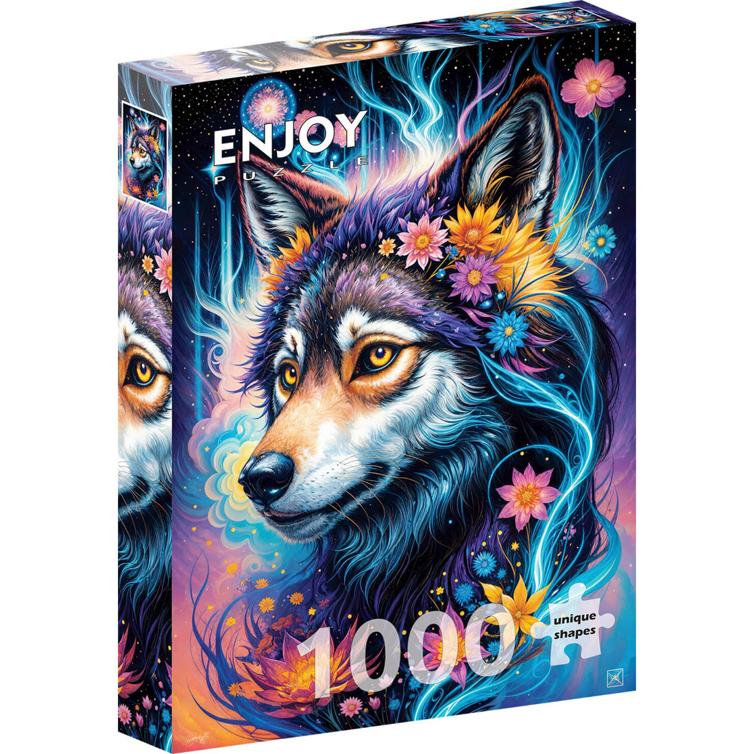 1000 piece puzzle - Magical Wolf Portrait