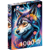 1000 piece puzzle - Magical Wolf Portrait