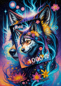 1000 piece puzzle - Magical Wolf Portrait