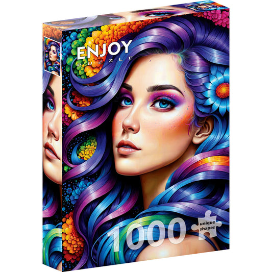 Puzzle 1000 pezzi - Rainbow Flower Portrait