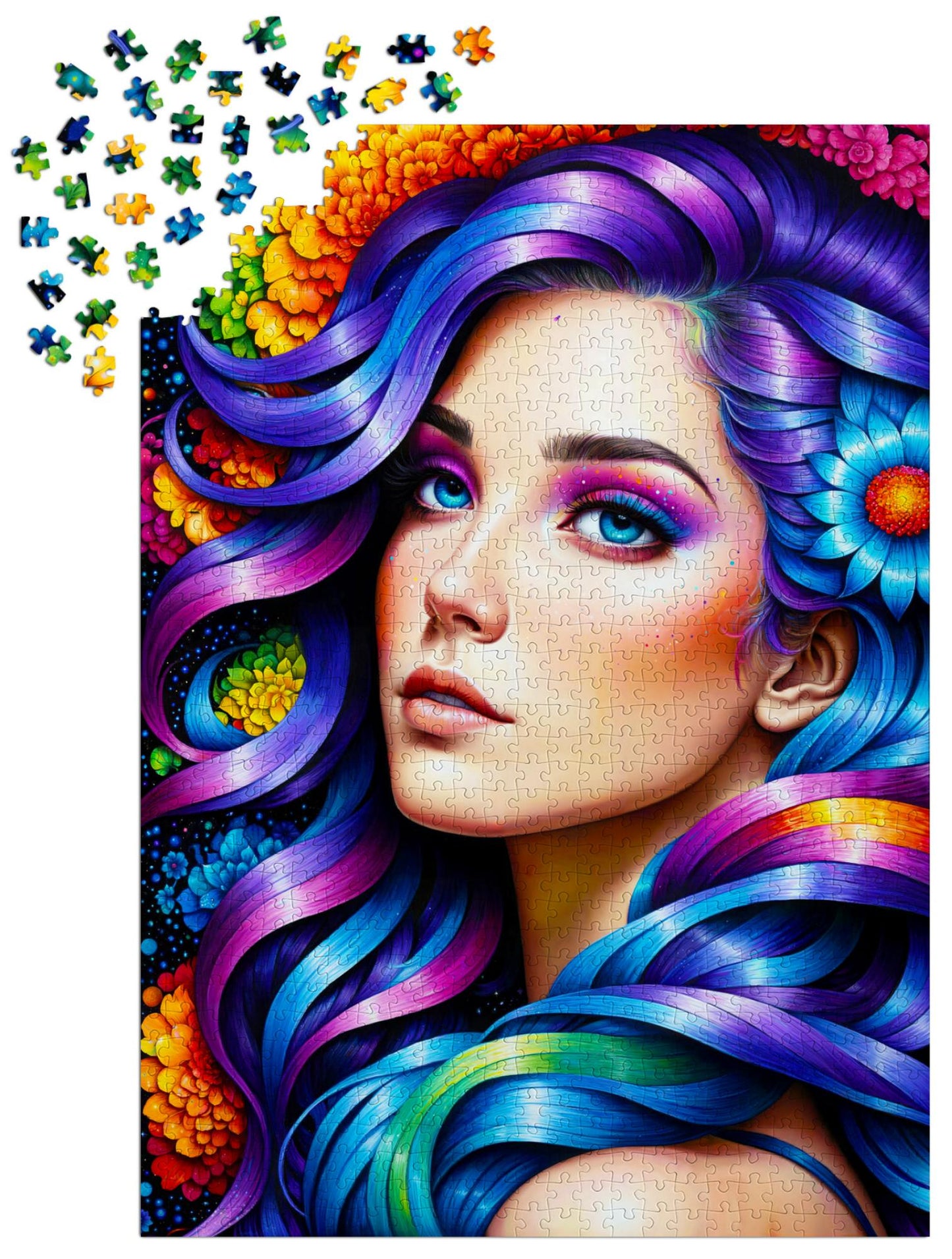 Puzzle 1000 pezzi - Rainbow Flower Portrait