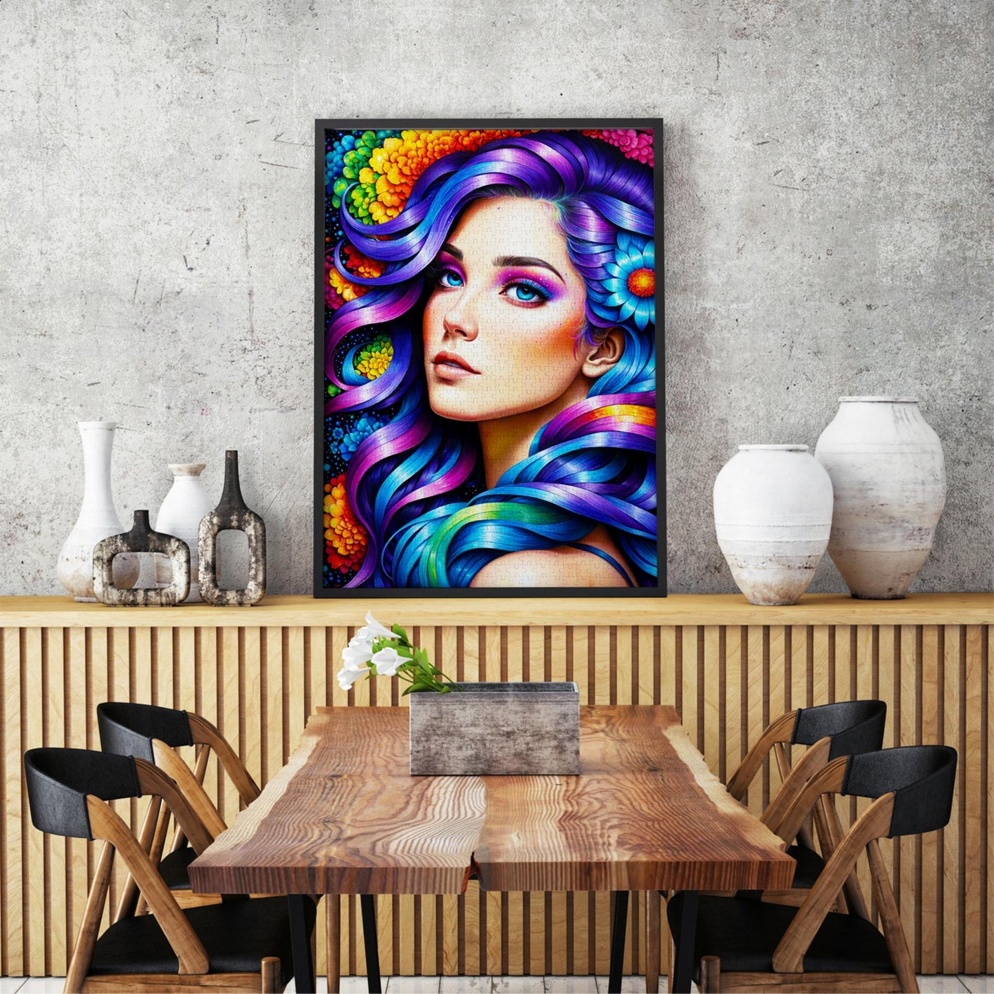 Puzzle 1000 pezzi - Rainbow Flower Portrait