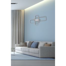 CEILING LAMP NATO ALUMINIUM WHITE 85X50 CM LED 45W NATURAL LIGHT WITH REMOTE CONTROL