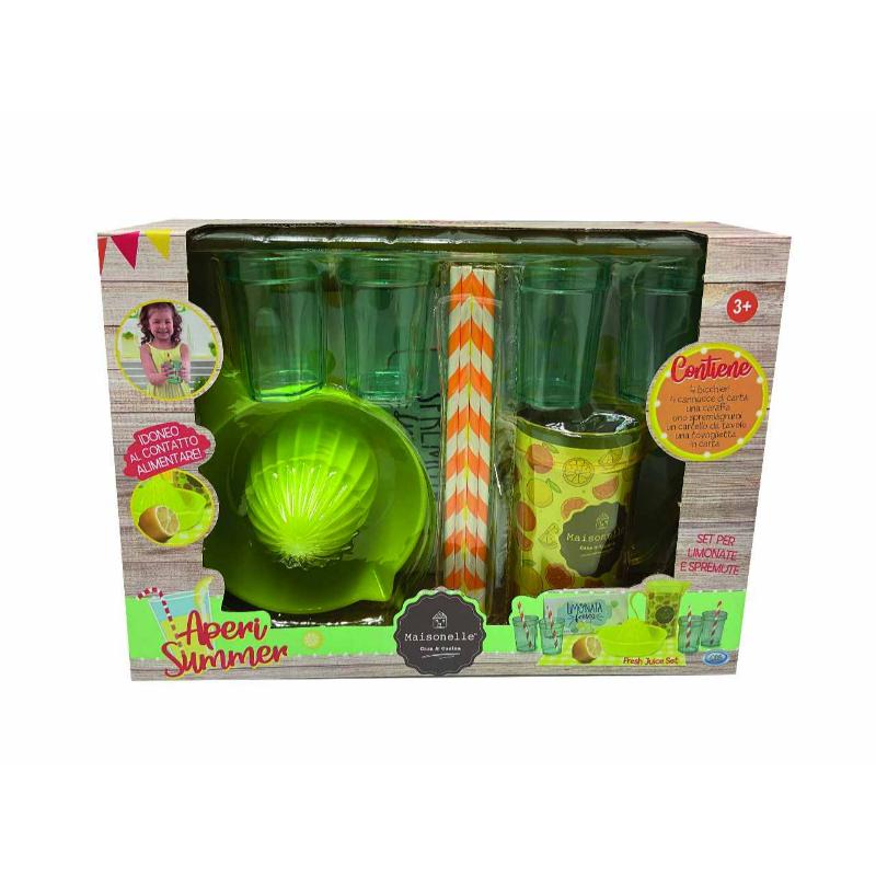 Maisonelle - Aperisummer Lemonade and juice set 11 pcs: 4 glasses, carafe, straws, citrus squeezer