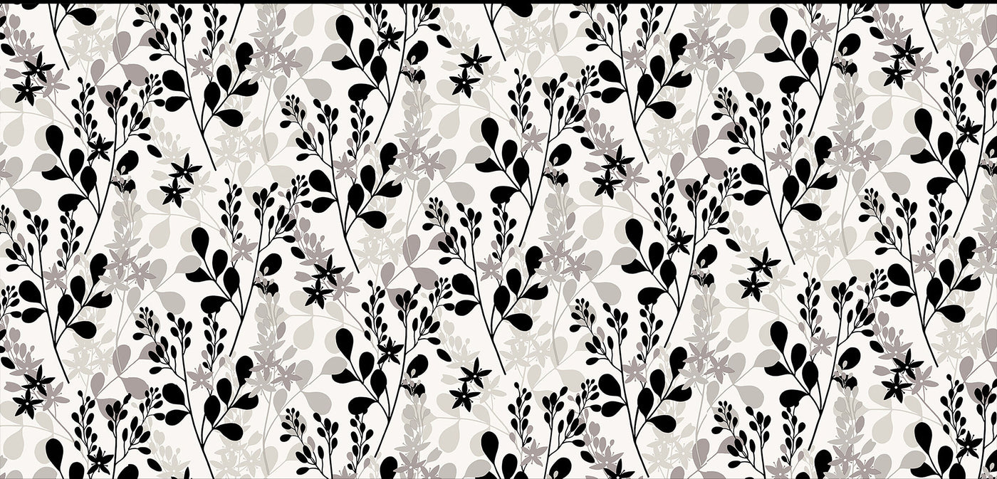 *Black and white printed tablecloth, 140 cm high