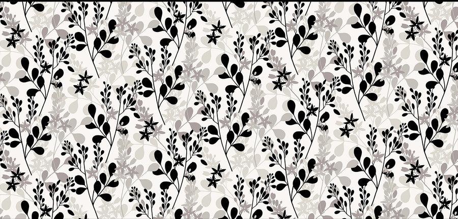 *Black and white printed tablecloth, 140 cm high