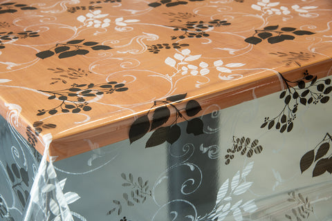 *Black and white printed tablecloth, 140 cm high