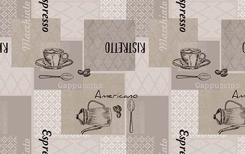 *Cappuccino-coloured oilcloth tablecloth with non-woven backing, 140 cm high
