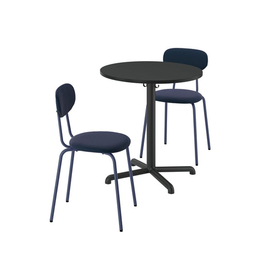 STENSELE / SANDSBERG table and 2 chairs, anthracite/Remmarn dark blue, 70 cm