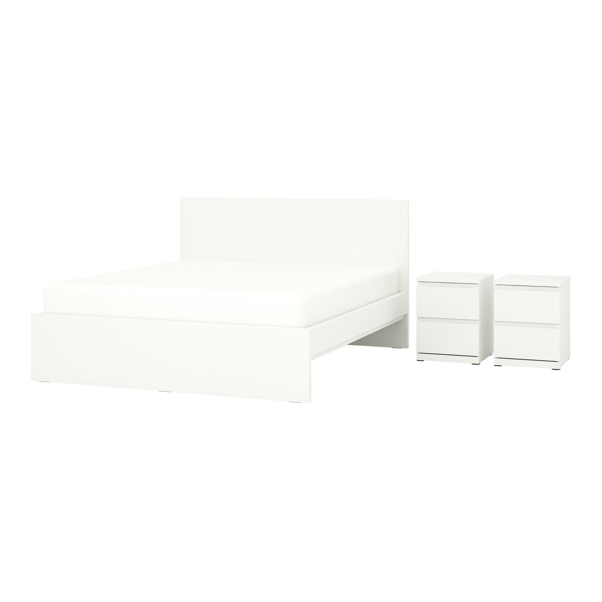 STORKLINTA bedroom furniture, set of 3, white, 160x200 cm