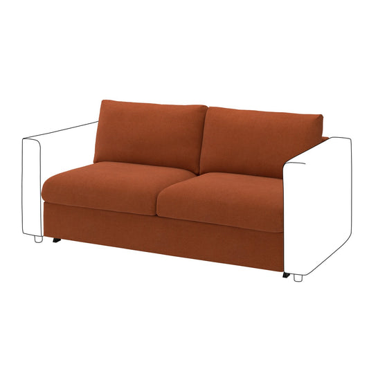 VIMLE 2-seat sofa-bed section, Mosshed red-brown, 160 cm