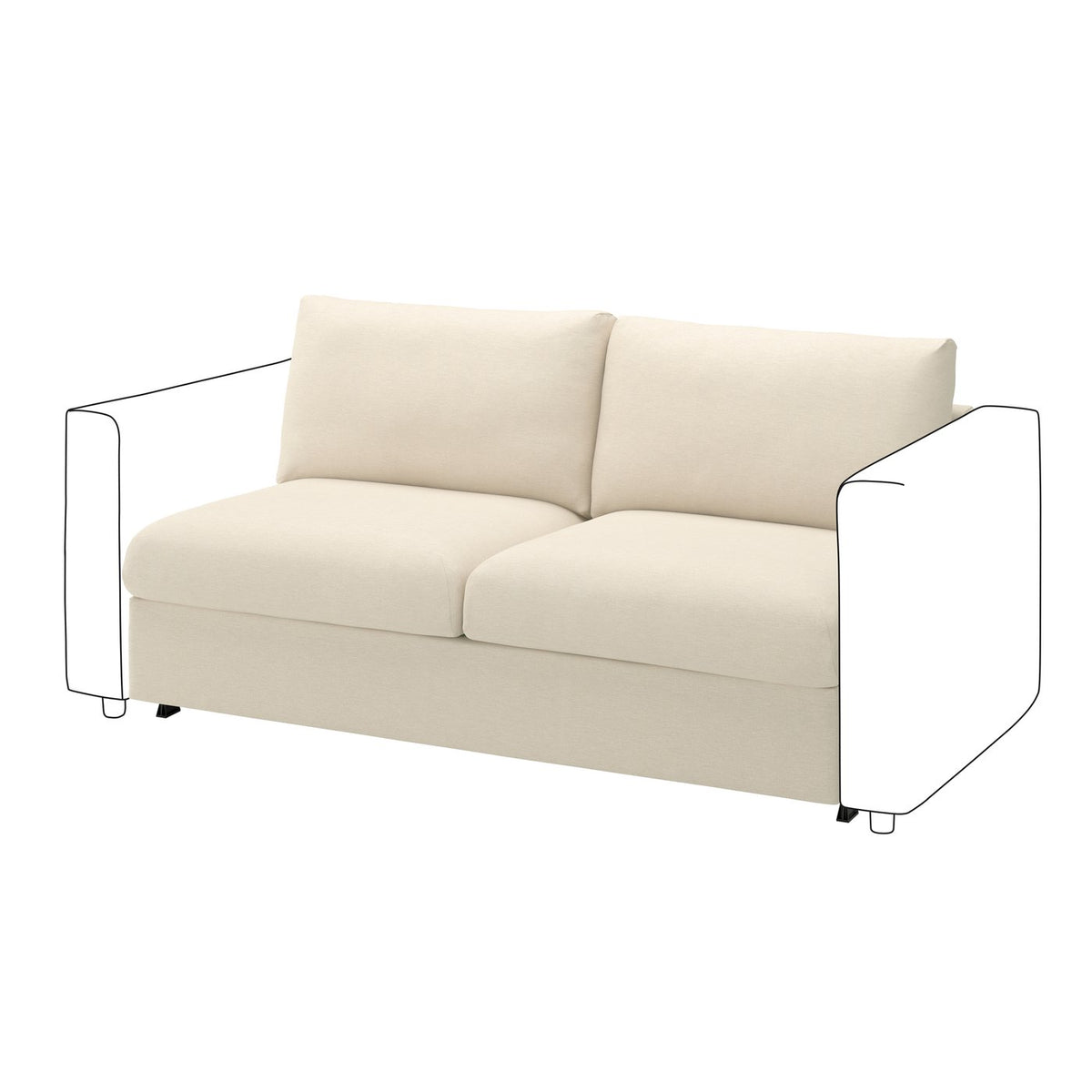 VIMLE 2-seat sofa-bed section, Knäbäck light beige, 160 cm