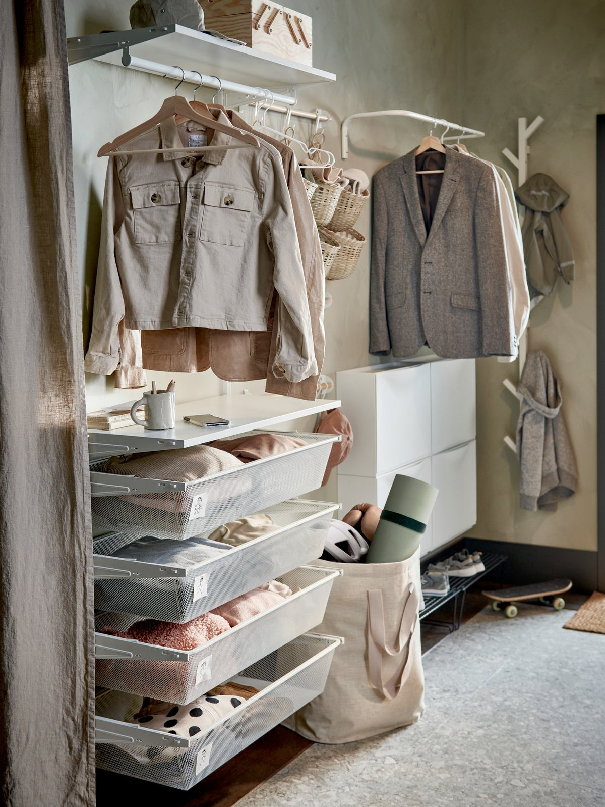 Organising a family hallway, with children in mind