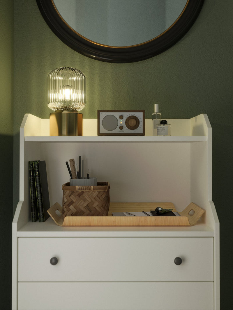A decorative detail and extra storage in one solution