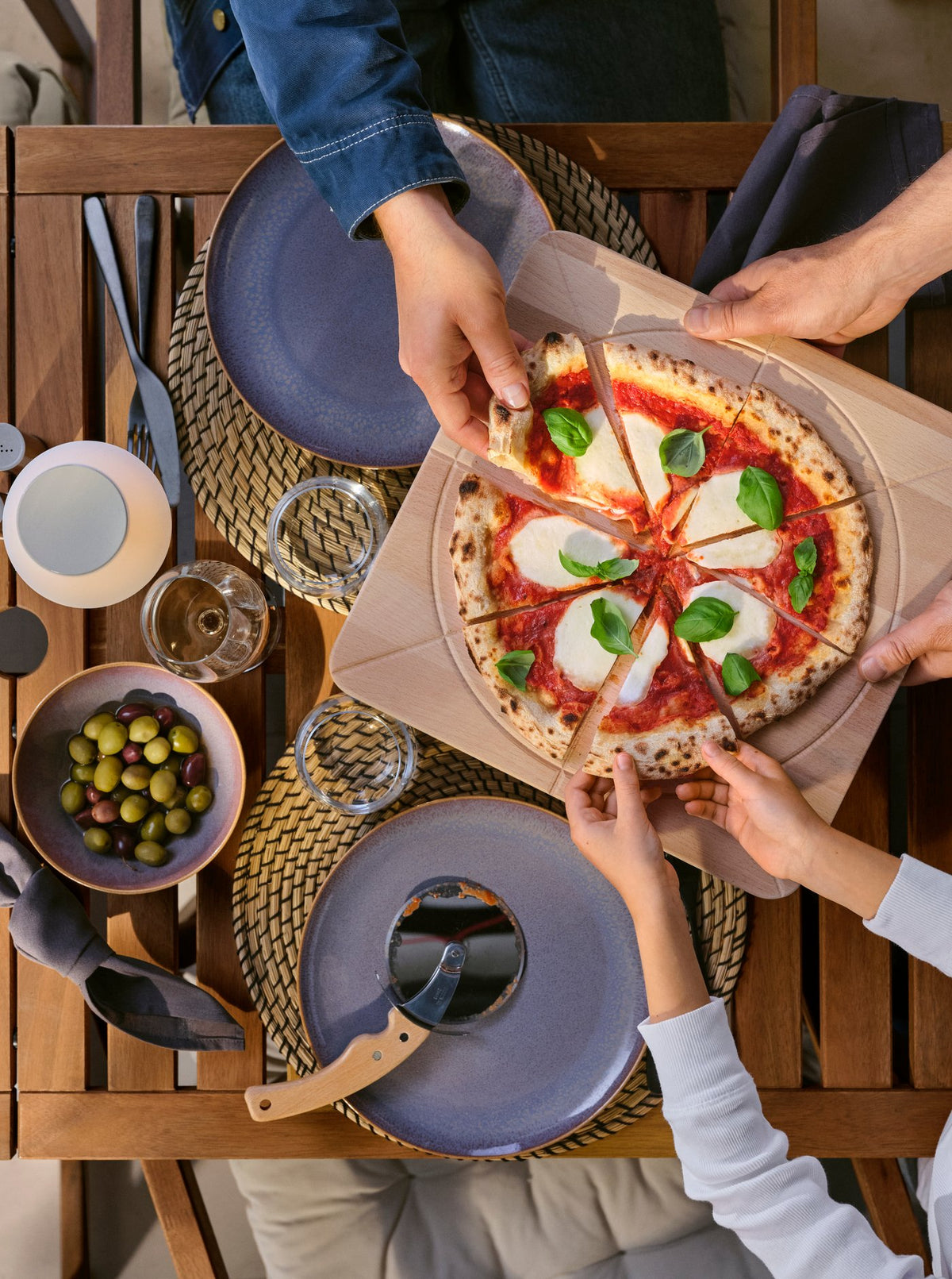 A modern outdoor space for eating al fresco