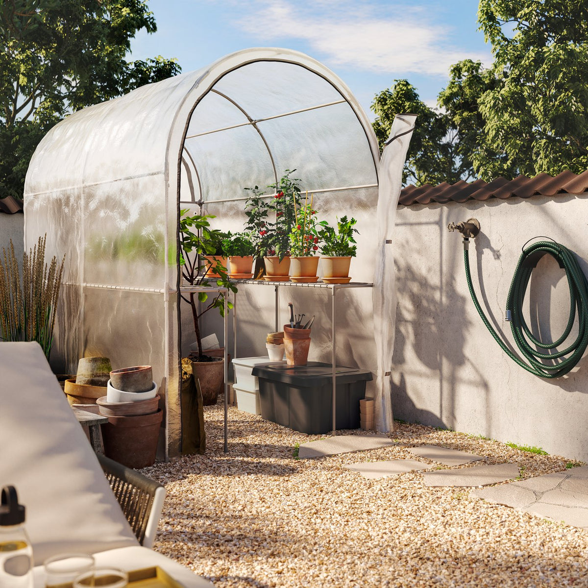 An outdoor living room for every season