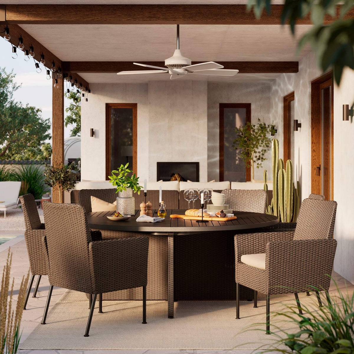 An outdoor living room for every season