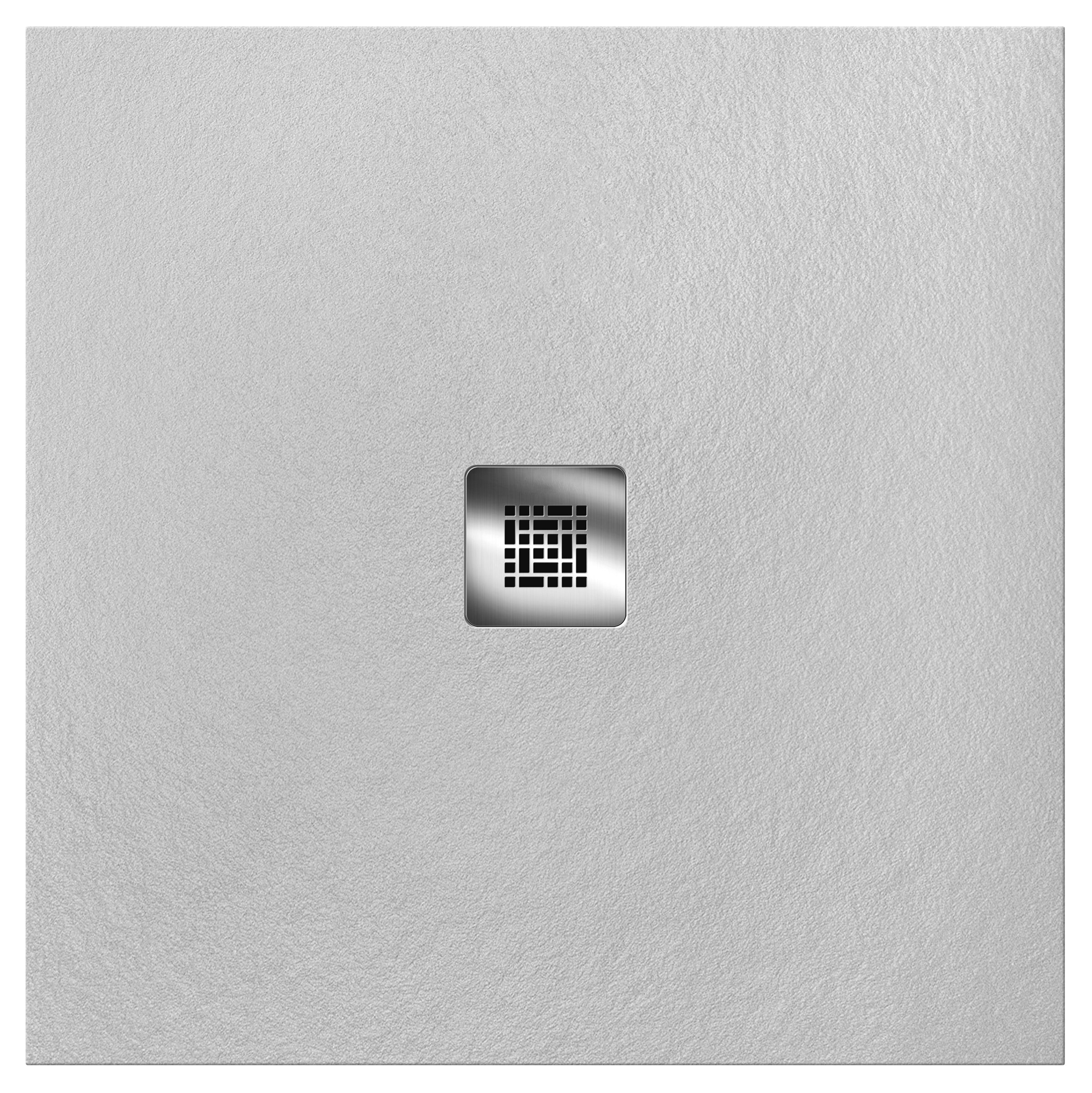 Ticino white stone-effect shower tray, 80x80, height 2.5, without drain