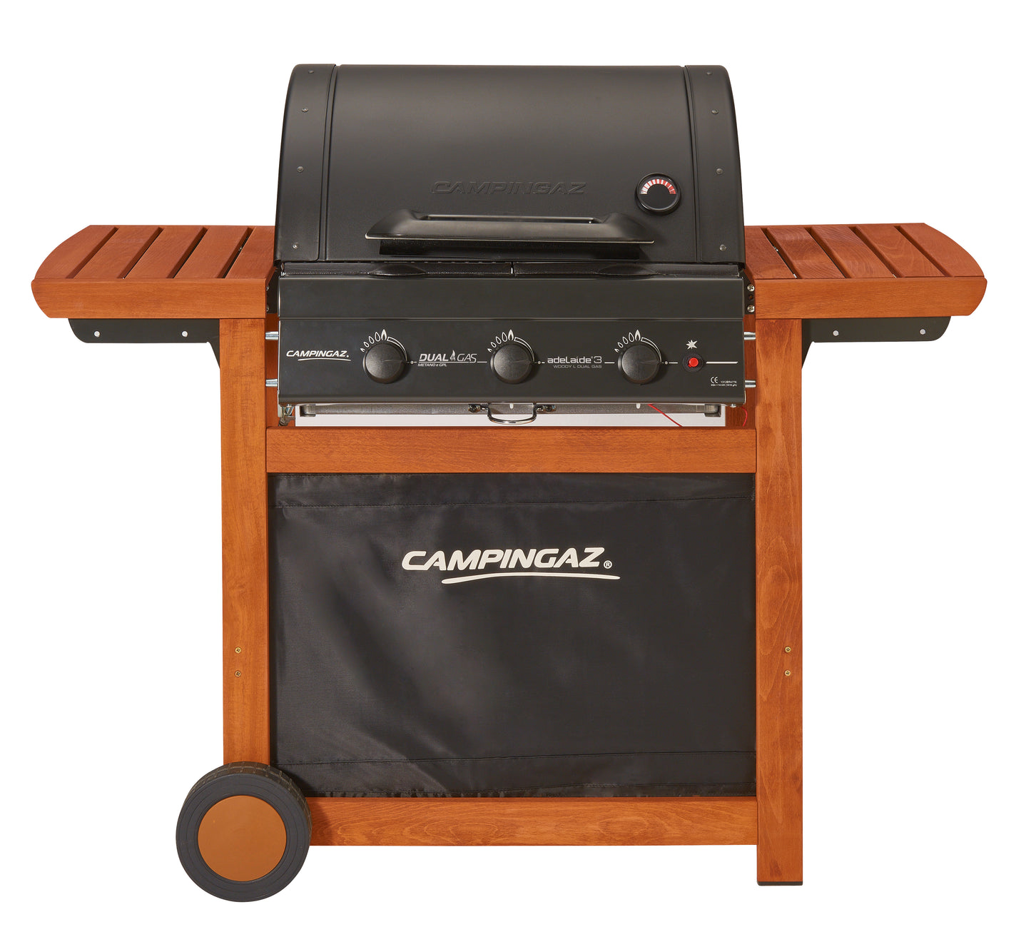 BBQ ADELAIDE 3 WOODY L DUALGAS DUAL-FUEL GAS AND NATURAL GAS WITH TROLLEY F