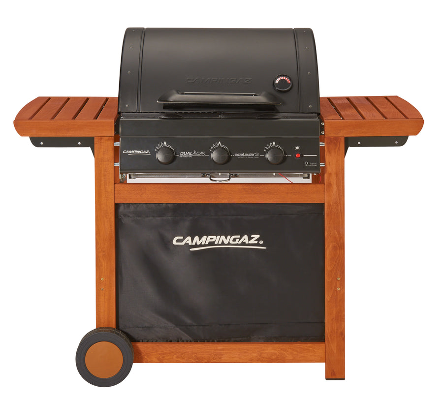 BBQ ADELAIDE 3 WOODY L DUALGAS DUAL-FUEL GAS AND NATURAL GAS WITH TROLLEY F