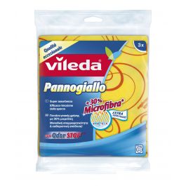 3 YELLOW VILEDA CLOTHS WITH MICROPERFORATED ODORSTOP