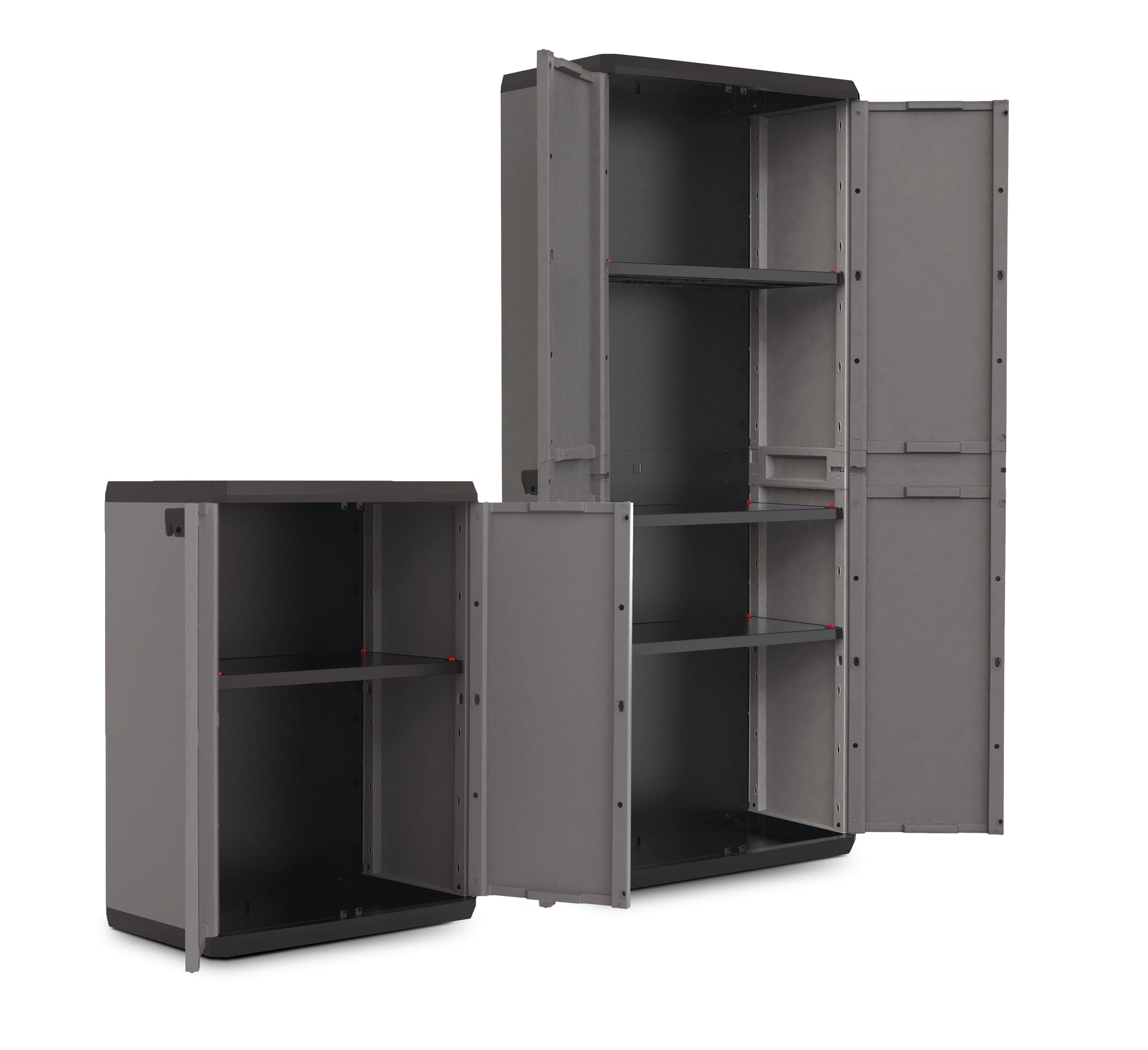 Bricocenter SET 2 HIGH GREY JOLLY CABINETS 3 SIDES 68x39x166h + LOW 1 SIDES 68X39X85h