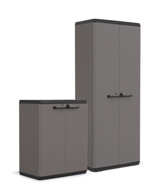 Bricocenter SET 2 HIGH GREY JOLLY CABINETS 3 SIDES 68x39x166h + LOW 1 SIDES 68X39X85h