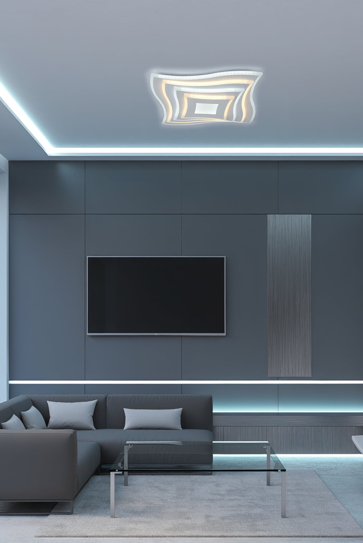 Sasha white ceiling light, 40x40cm, 30W LED, natural light