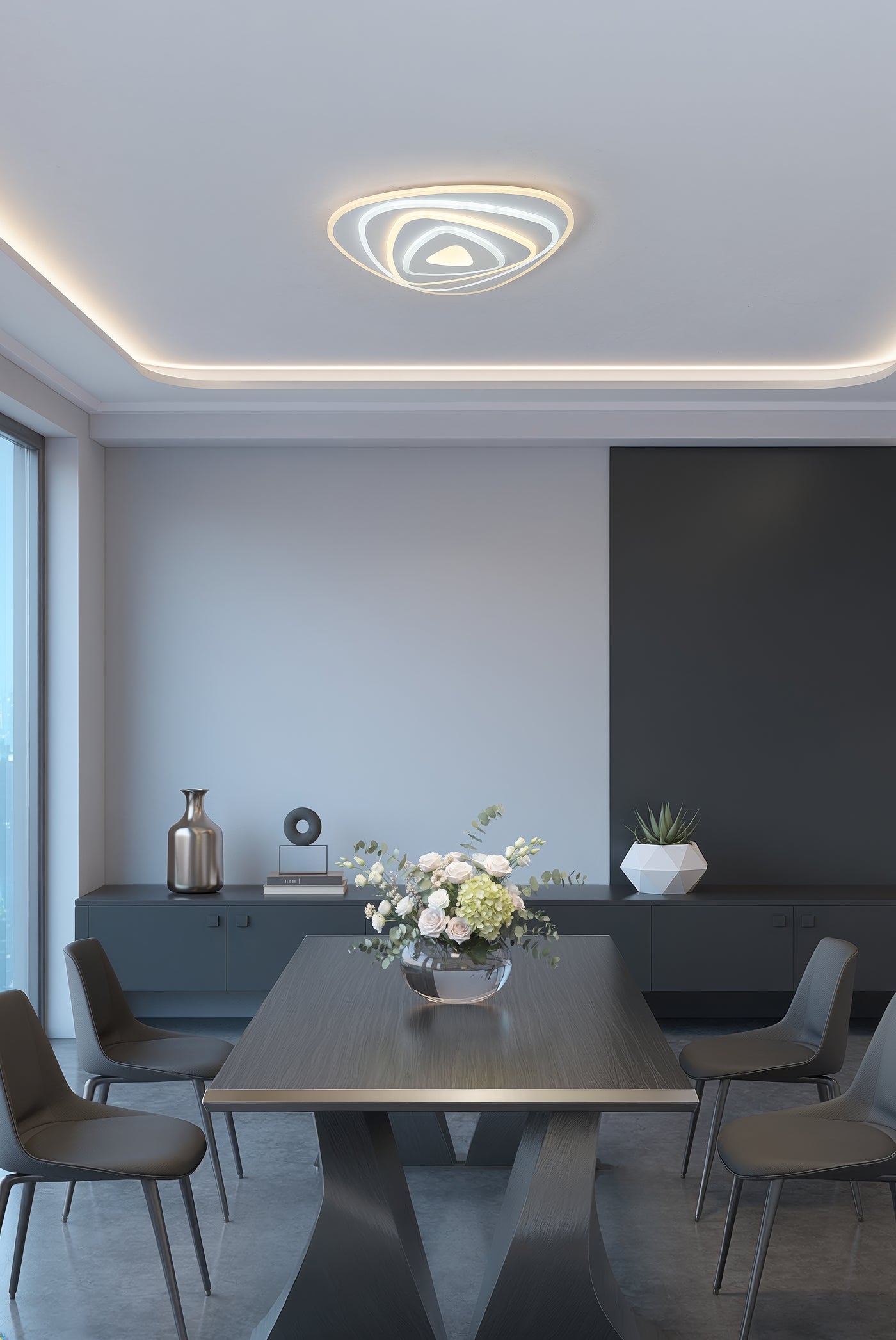 Sasha white ceiling light, 40 cm diameter, 30W LED, natural light