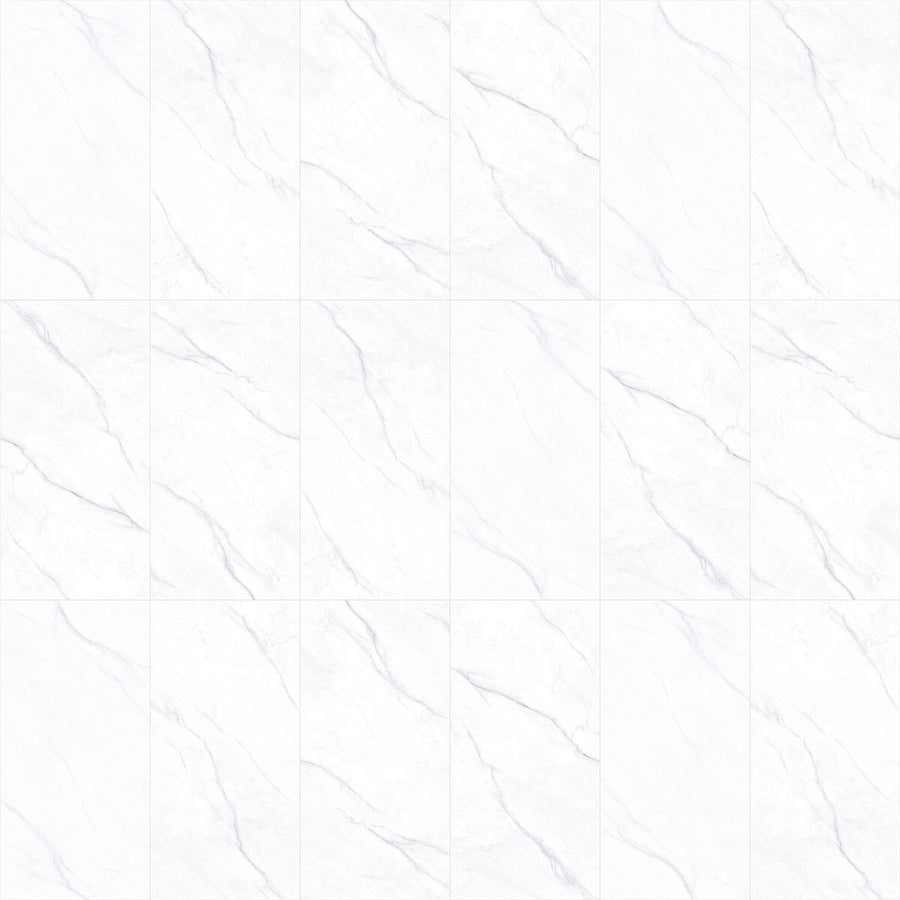 60x120cm Calacatta Lumina tile in rectified, polished porcelain stoneware – 1.44m²
