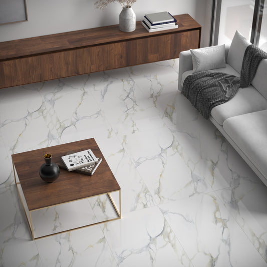 Calacatta Gold Splendore tile, 60x120 cm, 1.44 m²