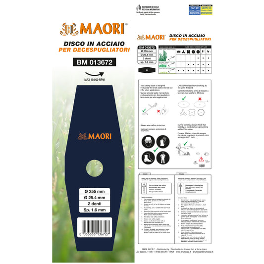 DISCO PER DECESPUGLIATORE MAORI 2D 255X90X1,6 f.25,4