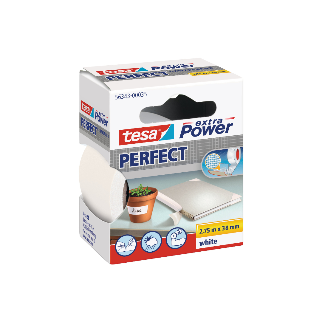 WHITE REPAIR TAPE EXTRA POWER PERFECT 38MMX2,75MT