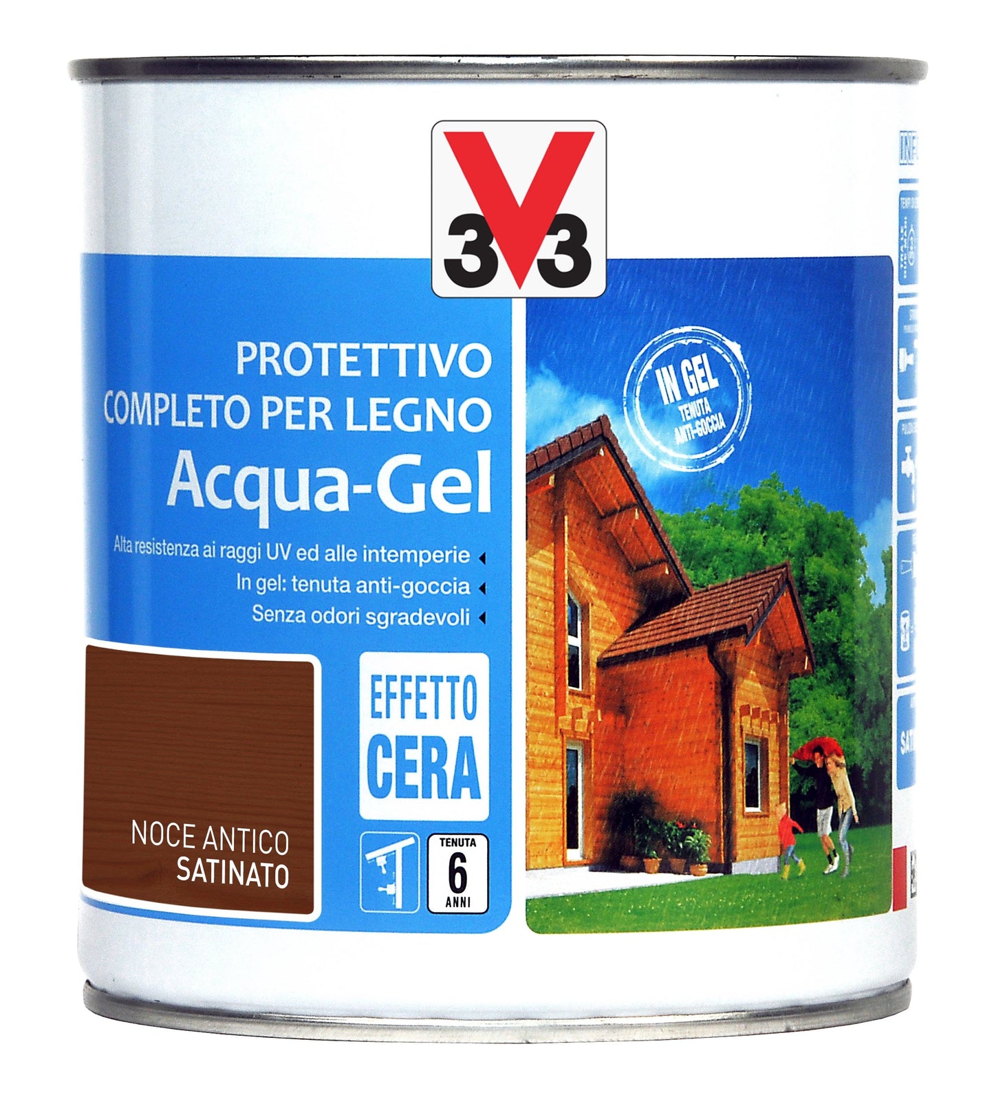 Bricocenter WOOD IMPREGNATING AGENT WATER GEL ANTIQUE WALNUT 750ML