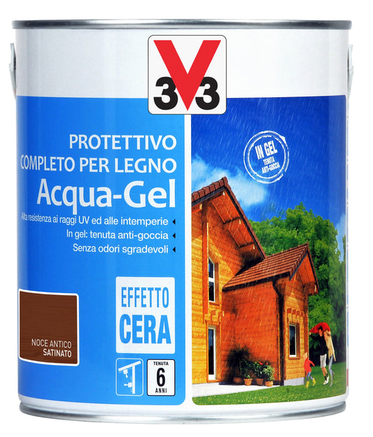 Bricocenter ANTIQUE WALNUT WATER BASE WOOD PROTECTIVE IMPREGNATING AGENT GEL V33 2.5 LT