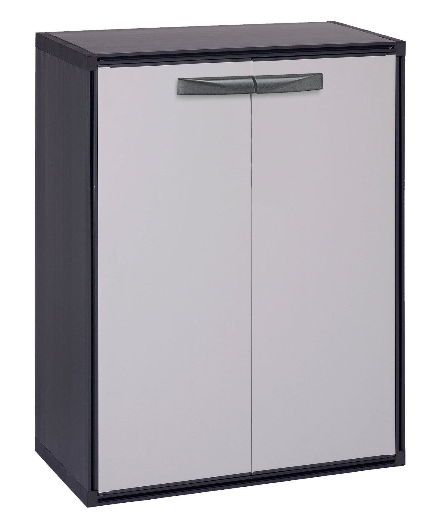 LOW RESIN CABINET L67XP35X84H 2 DOORS WITH 1 SHELF GRAY QBIK BASIC RECYCLED