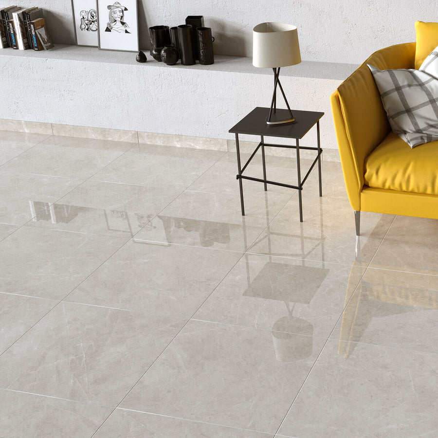 Cartier 60x60 cm grey porcelain stoneware tile, 1.44 m²
