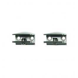 PAIR OF METAL GLASS CLIP HOLDERS D1.9xH1.8CM LOAD CAPACITY 10KG MATT CHROME