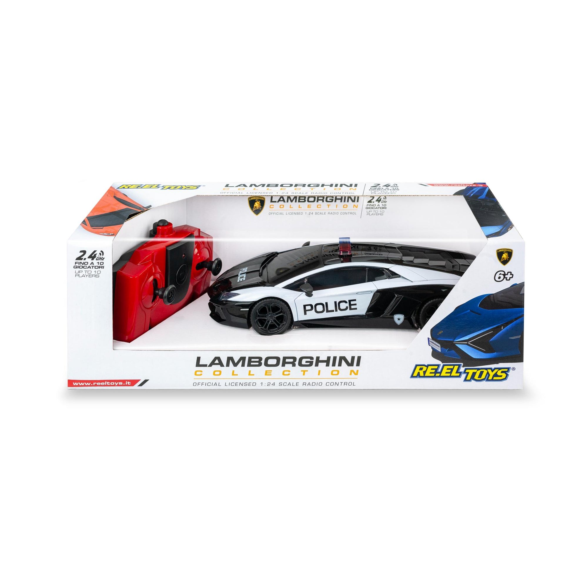 LAMBORGHINI AVENTADOR COUPE' POLICE: 1:24 Scale - Rc 2.4GHz - with front lights - matt black