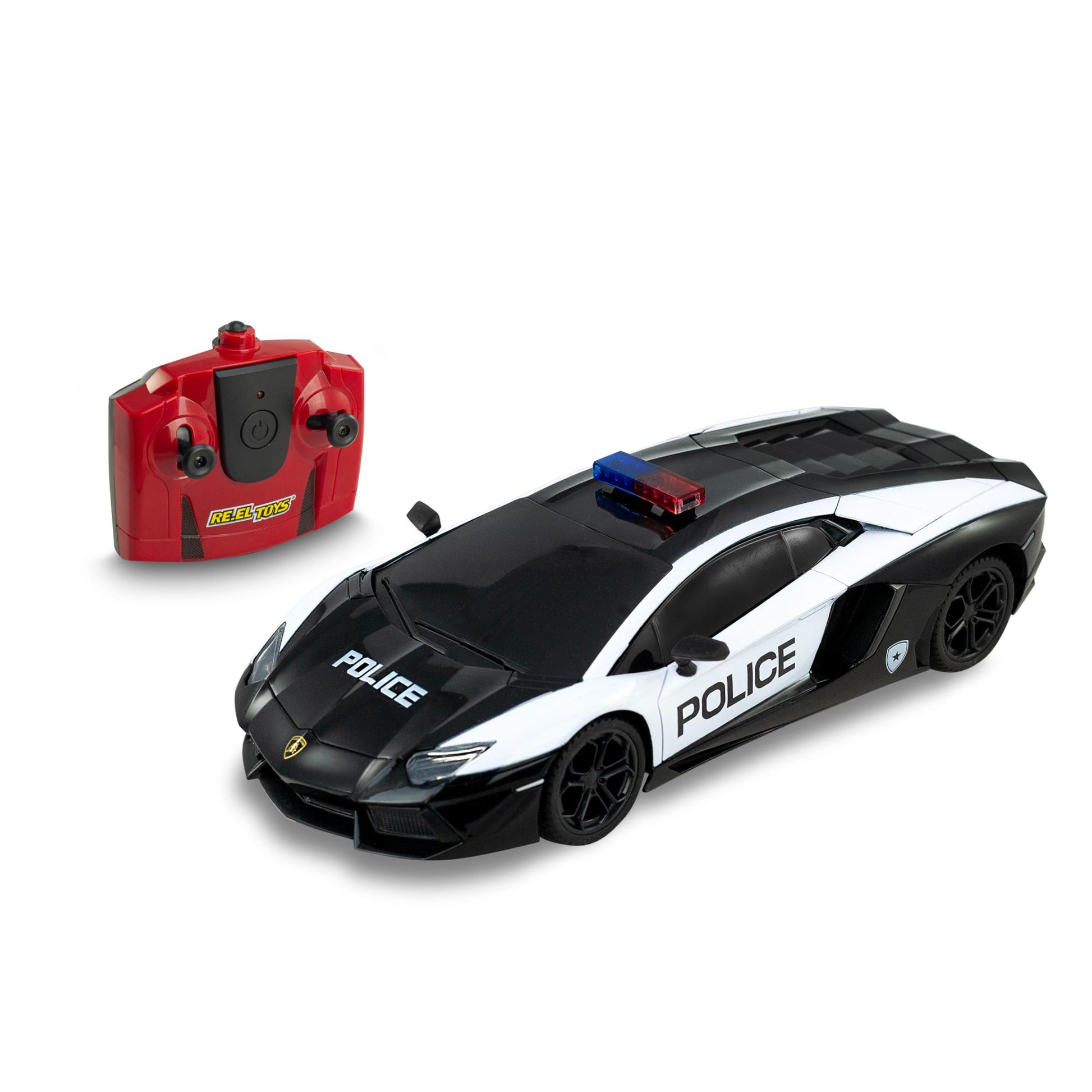 LAMBORGHINI AVENTADOR COUPE' POLICE: 1:24 Scale - Rc 2.4GHz - with front lights - matt black