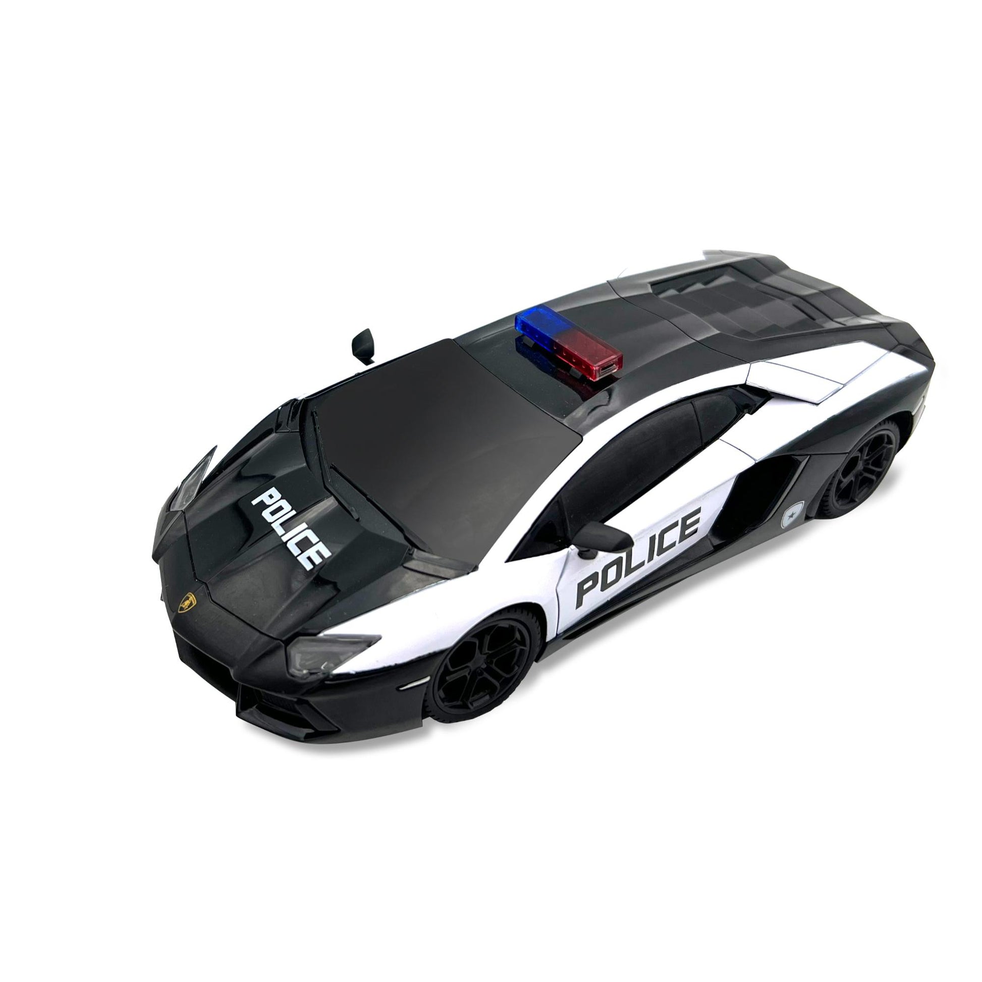 LAMBORGHINI AVENTADOR COUPE' POLICE: 1:24 Scale - Rc 2.4GHz - with front lights - matt black