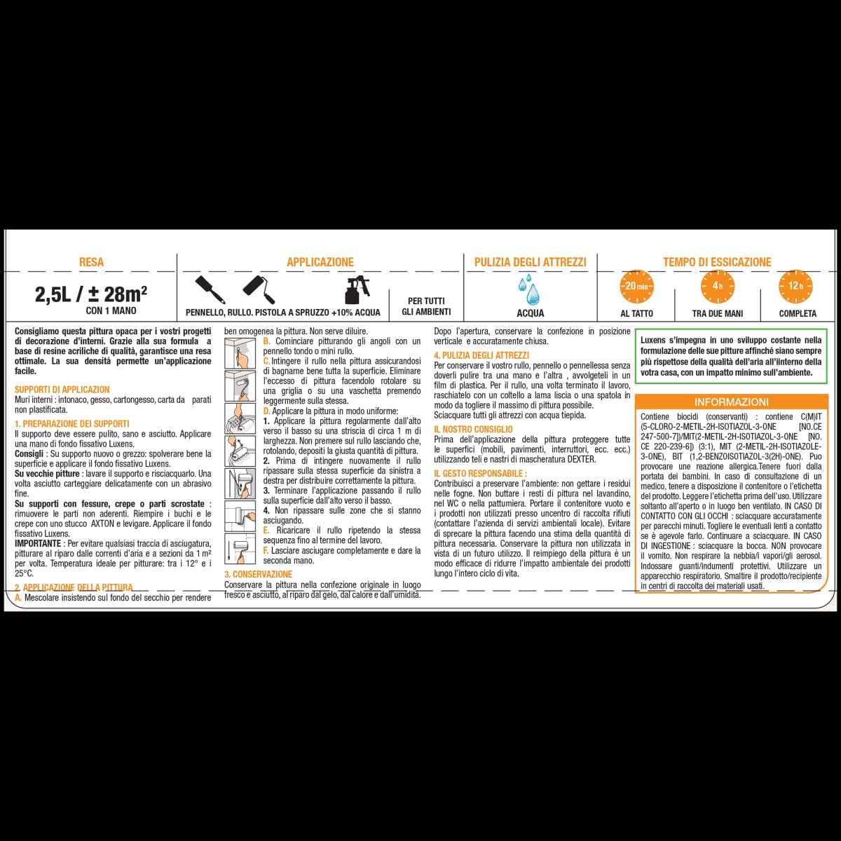 Bricocenter WASHABLE ORANGE PAINT 4 LUXENS 2,5 LT